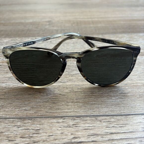 Dom Vetro Lupetta Grey & Black Tortoise Shell Sunglasses Made in Italian Alps - Picture 7 of 7